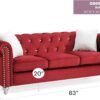 Raisa - Sofa - Burgundy - Image 3