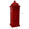 Mailboxes Residential Large Capacity Letter Box With Outdoor Rainproof Design Aluminium - Red - Image 3