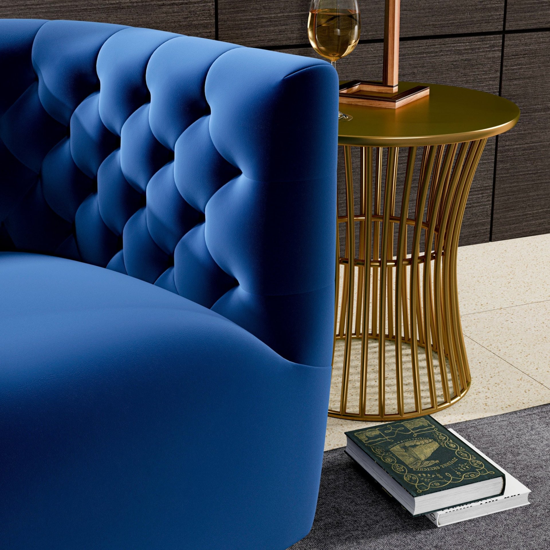Delaney - Swivel Chair - Dark Blue - Image 13
