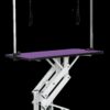 Hydraulic Pet Grooming Table With"H" Arm - Purple - Image 3