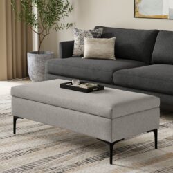 Rebecca - Large Coffee Table Storage Ottoman With Lift Up Lid - Gray