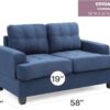 Chic Transitional Loveseat - Navy Blue - Image 6