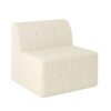 Modern Minimalist Sectional Sofa Sleeper Corduroy Couch Comfy Space Efficient Design - White - Image 4