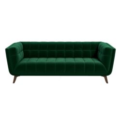 Addison - Large Velvet Sofa - Dark Green / Green