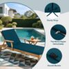 Outdoor Lounge Chair Cushion Set Polyester, UV & Fade Resistant, 2 Pieces - Lake Blue - Image 14