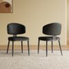 Modern Design Dining Chairs (Set of 2) - Black - Image 2