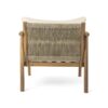 Modern Outdoor Woven Lounge Chair With Solid Wood Frame And Polyester Cushions - Teak - Image 8