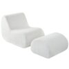 Curved Lounge Chair With Ottoman And High Resilience Foam - White - Image 7