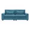 Modern Fabric Sofa With Plush Cushions, Sleek Arm Design, Sturdy Solid Wood Frame - Blue - Image 6
