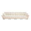 Modern 4 Seater Sofa Frame, Premium, High Resilience Cushions - White - Image 19