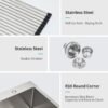 Stainless Steel Drop In Kitchen Sink 15 X 20" 16 Gauge Single Bowl - Brushed Nickel - Image 7