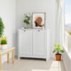 Tilted Laundry Hamper With Removable Basket, Hidden Laundry Hamper, Bathroom Storage Cabinet, Free Standing Organizer - White - Image 10