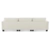 Modern Convertible Sectional L Shaped Reversible Couch Set With Free Pillows 4 Seat Suede Sleeper Sofa With Ottoman - Beige - Image 8