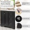 36'' Transitional Bathroom Vanity With Sink, Soft Close Doors, Adjustable U Shaped Shelf, 3 Drawers Including Divided Drawer - Black - Image 6