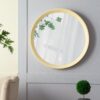 Transitional Decor Style Mango Wood Wall Mirror Wall Decor With Frame Of Solid Mango Wood For Bathroom, Entryway Console Lean Against Wall - Cream - Image 9