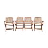 Foldable Patio Dining Set, Folding Chairs, Indoor And Outdoor Universal (Set of 4) - Teak - Image 4