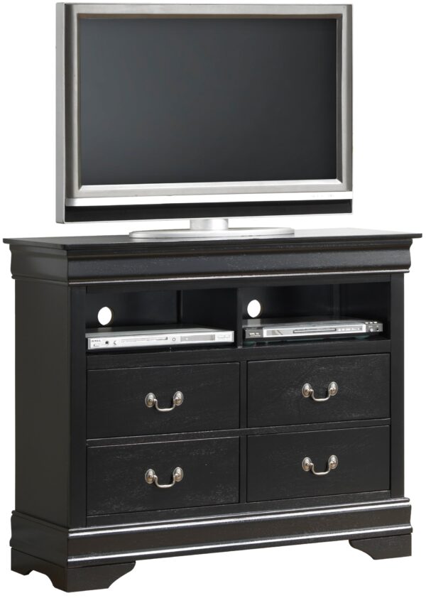 Elegant Traditional Media Chest - Black