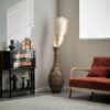 Tall Artificial Rattan Floor Vase In Elegant Statement Piece For Living Room Decor, Entryway, Or Hallway Versatile Home Accent For Dried Or Silk Floral Arrangements - Beige / Gray - Image 14