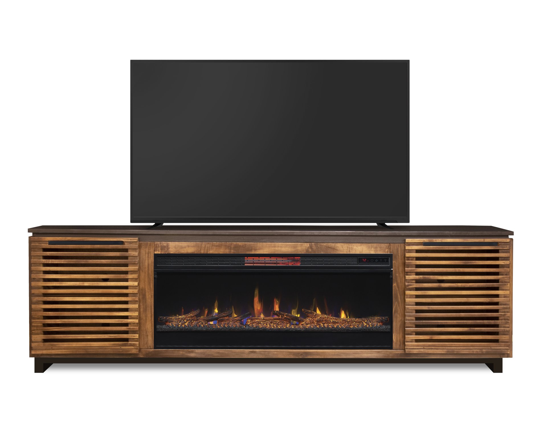 Graceland - Fireplace TV Stand Console For TVs Up To 100" - Black, Bourbon - Image 8