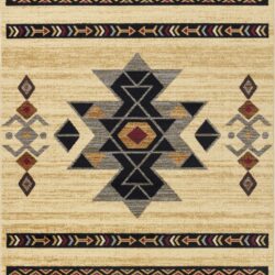 Tribes - 2' X 3' Southwest Polyester Area Rug - Cream