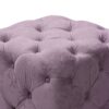 Modern Velvet Upholstered Ottoman, Exquisite Small End Table, Soft Foot Stool, Dressing Makeup Chair, Comfortable Seat For Living Room, Bedroom, Entrance - Purple - Image 11