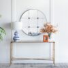 Traditional Decor Style Round Antique Glass Wall Mirror, Wall Decor For For Bathroom Entryway Console Lean Against Wall - Black - Image 4