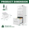 Premium Metal Vertical 3 Drawer File Cabinet With Lock For A4 Legal / Letter Size Documents, Steel - Gunmetal Black - Image 3