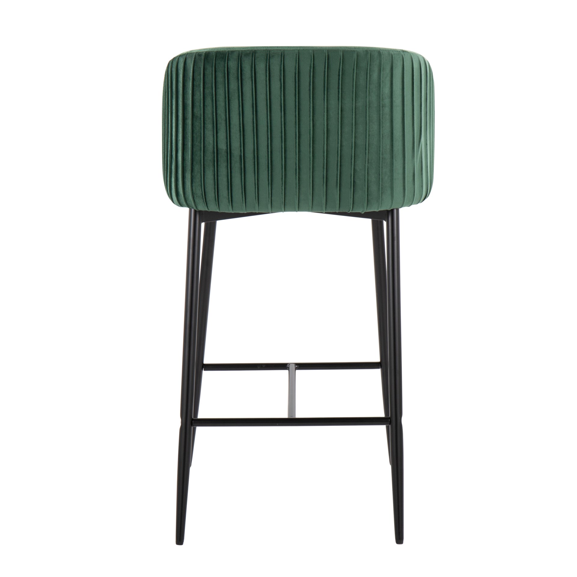 Fran - Pleated Contemporary Fixed Height Counter Stool (Set of 2) - Black / Green - Image 5