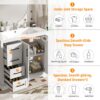 36" Bathroom Vanity With Sink, Soft Close Doors, Adjustable Shelf & 3 Drawers - White - Image 7