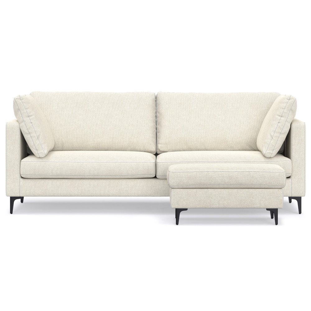 Ava - Mid Century Sofa With Ottoman Set - Cream - Image 12