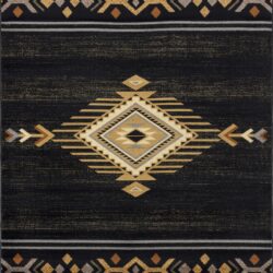 Tribes - 2' X 3' Southwest Area Rug - Black, Polyester