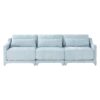 Elegant 3 Seater Sofa With Lumbar Pillow Chenille Upholstery Ergonomic Design Wooden Base - Sky Blue - Image 22