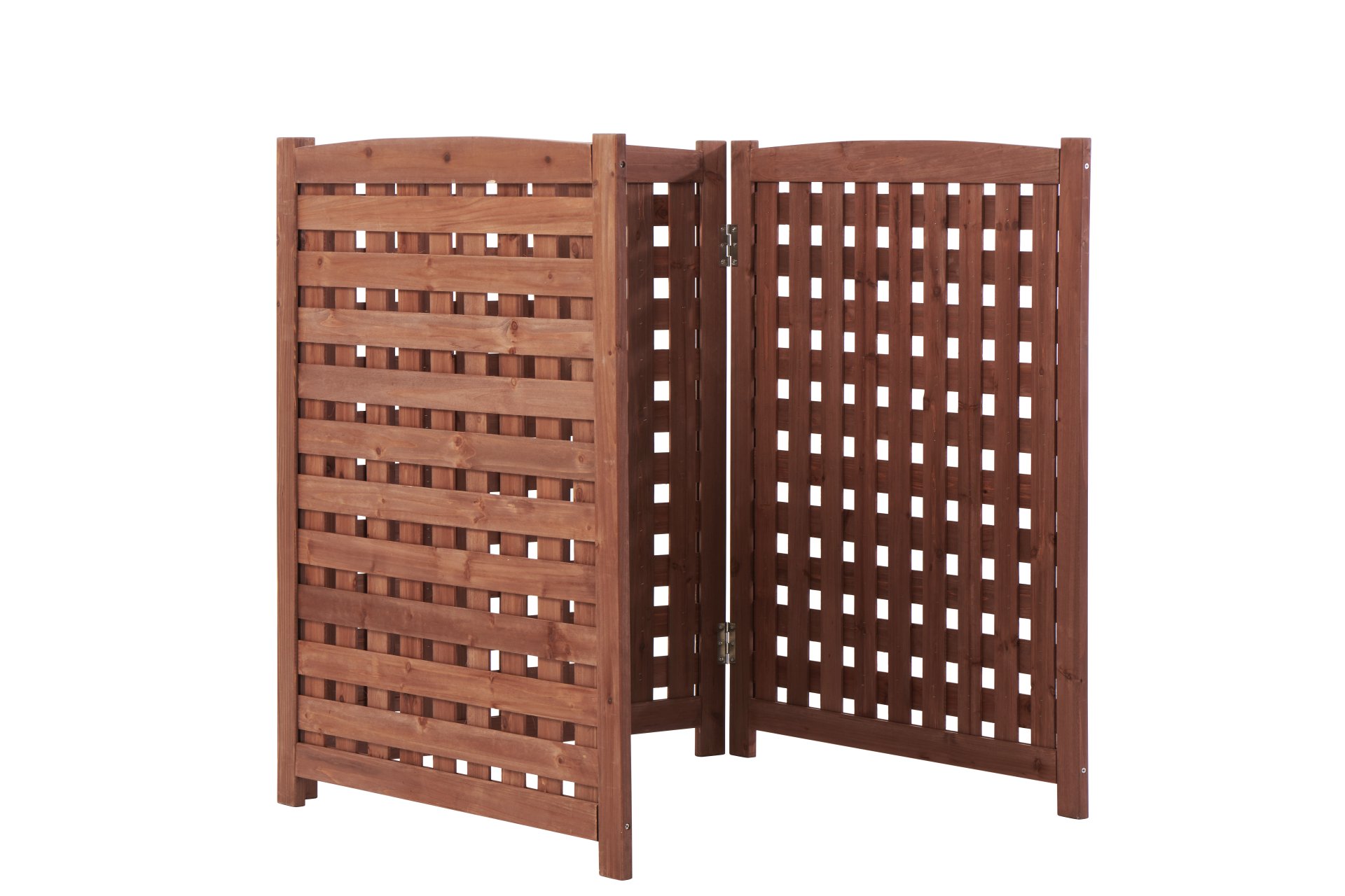 Air Conditioner Fence Screen Outside, Cedar Privacy Fence 3 Panels To Hide Ac & Trash Enclosure - Brown - Image 7