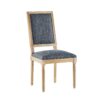 French Country Dining Chairs (Set of 2) Elegant Cane Backrest, Upholstered Seats, Fluted Legs, Rustic - Blue Gray - Image 14