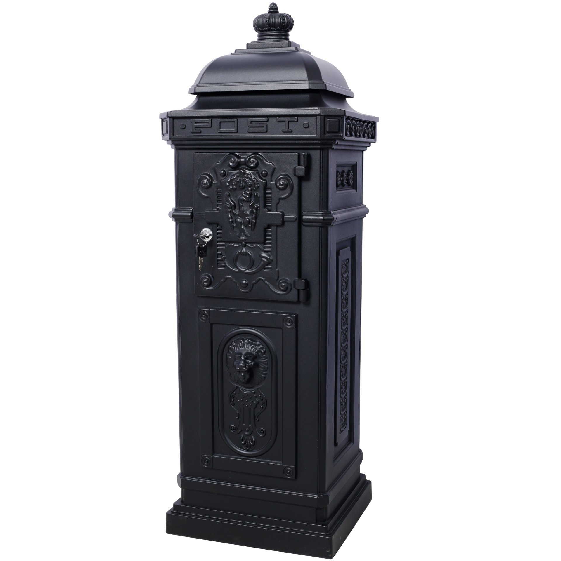 Mailboxs Residential Large Capacity Letter Box Aluminum Outdoor Rainproof Postbox Statue - Black - Image 5