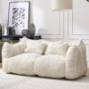 Comfortable Dual Beanbag Chair With High Resilience Foam Core For 2 People - Beige - Image 6
