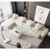 Modern Oversized Modular Sectional Sofa, Sparkling Chenille Fabric Soft Cushion Sofa With 8 Pillows, 8 Pieces Diy Combination Tufted Sofa, No Assembly Required - Beige - Image 8