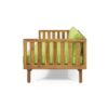 Claremont - 3 Seater Daybed Teak Acacia Wood Water Resistant Cushions - Green - Image 9