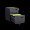 3 Drawer Mobile File Cabinet Under Desk Office, Simple Style Versatile Storage Cabinet For Legal / Letter / A4 Files, 5 Wheel Design Anti-Tilting Cold Rolled Steel Waterproof Moisture-Proof - Black - Image 4