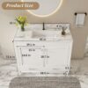 43" Bathroom Vanity, Multi Functional Cabinet - White - Image 6