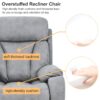 35.4" Electric Power Lift Recliner Chair, Fabric Recliner Chair, Home Theater Seating, Living Room Chair, Side Pocket, Remote Control - Light Gray - Image 11