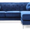 Pompano - Sofa Chaise - Navy Blue - Image 2