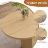 Oval Dining Table For 6 People With Wood Strip Base - Burly Wood - Image 6
