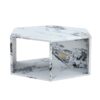 Hexagonal Coffee Table With Pattern Stickers And Multi Hole Design For Extra Storage - White - Image 13