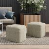 Zelma - Square Woven Outdoor / Indoor Pouf - Cream / Natural - Image 5