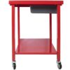 Transmission Teardown Work Station 1 / 2 Ton Capacity Sloping Drain Table Locking Drawer Removable Drain Basin Full-Width Lower Shelf Four 4" Caster Wheels - Red - Image 9
