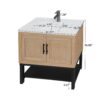 Modern Freestanding 32" Bathroom Vanity With Ceramic Sink, Hot And Cold Faucet, 2 Door Cabinet & Open Iron Shelf, Magnesium Oxide Frame - Natural - Image 3
