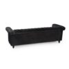 Chesterfield Style 3 Seater Sofa With Deep Button Tufting - Black - Image 6