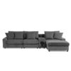 Sectional With Bluetooth Speakers L Shaped Couch With Console USB Charger, Cup Holders Storage Ottoman Deep And Wide Seat Cloud Sofa - Dark Gray - Image 3