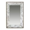Antique Rectangle Mirror With Floral Accents, Mirrored Display Tray, Hanging Wall Mirror - Silver - Image 2